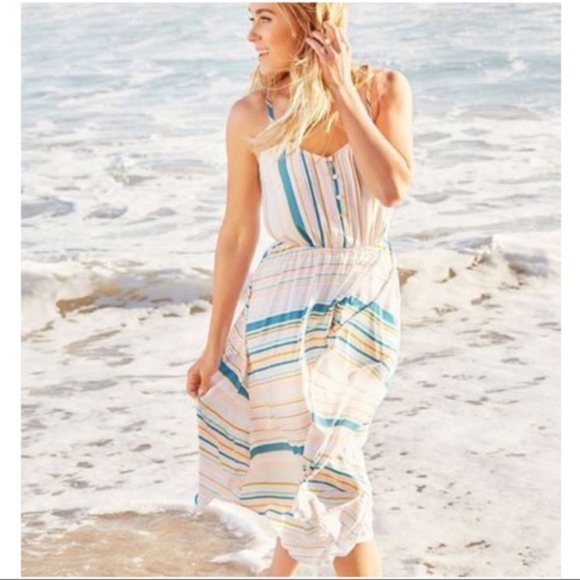 LC Lauren Conrad Dresses & Skirts - LC LAUREN CONRAD Multi-Stripe Lined Midi Dress NWT